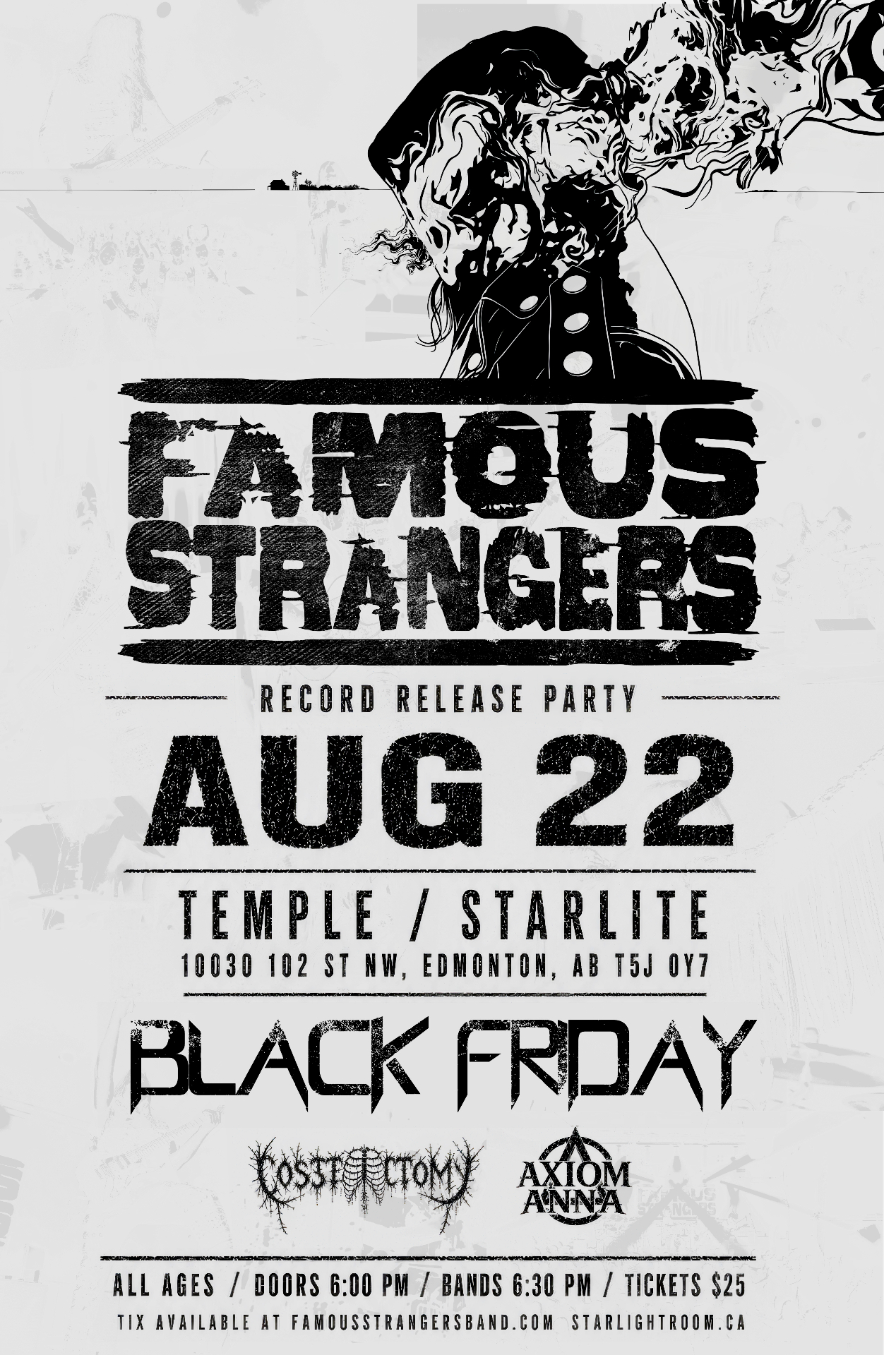 Famous Strangers Record Release Party, August 22 at Temple / Starlite Room, Edmonton